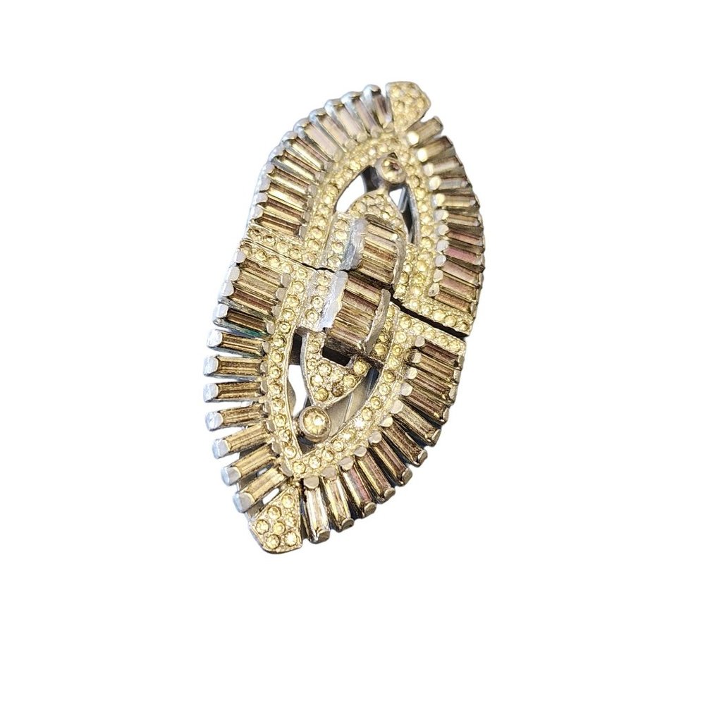 Antique Early Paste Duette/Dress Clip Brooch (A2940) - Picture 2 of 7